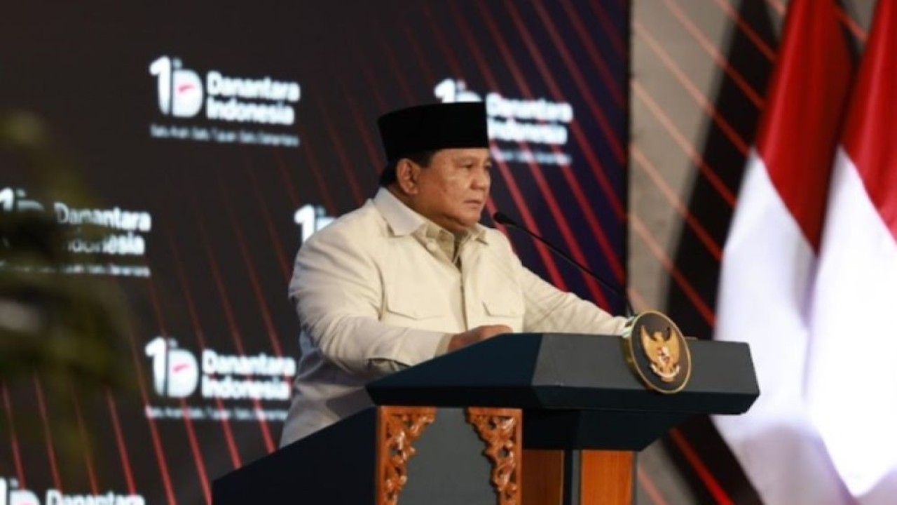 Presiden Prabowo Subianto saat memberikan sambutan pada Tasyakuran HUT ke-1 Danantara Indonesia di Jakarta, Rabu (11/3/2026). (Foto: Dok/Istimewa/Bakom RI)