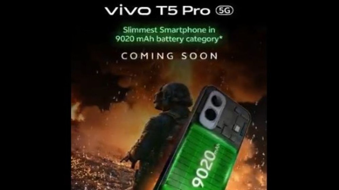 Baterai Vivo T5 Pro memiliki kapasitas 9.020 mAh. (Foto: Tangkapan layar X @Vivo_India)