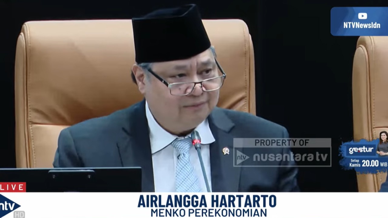 Menteri Koordinator Bidang Perekonomian (Menko Perekonomian) Airlangga Hartarto. (Foto: Tangkapan layar)