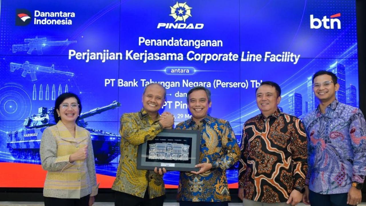 PT Bank Tabungan Negara (Persero) Tbk (BTN) resmi menjalin kolaborasi strategis dengan PT Pindad melalui penandatanganan Perjanjian Kerja Sama (PKS) Loan Facility sebesar Rp1,5 triliun. (Foto: Dok/Istimewa)