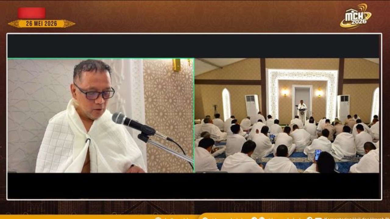 Kementerian Haji dan Umrah (Kemenhaj) RI menyampaikan khotbah wukuf pada pelaksanaan ibadah haji 1447 Hijriah di Padang Arafah, Selasa, 26 Mei 2026 (Istimewa)