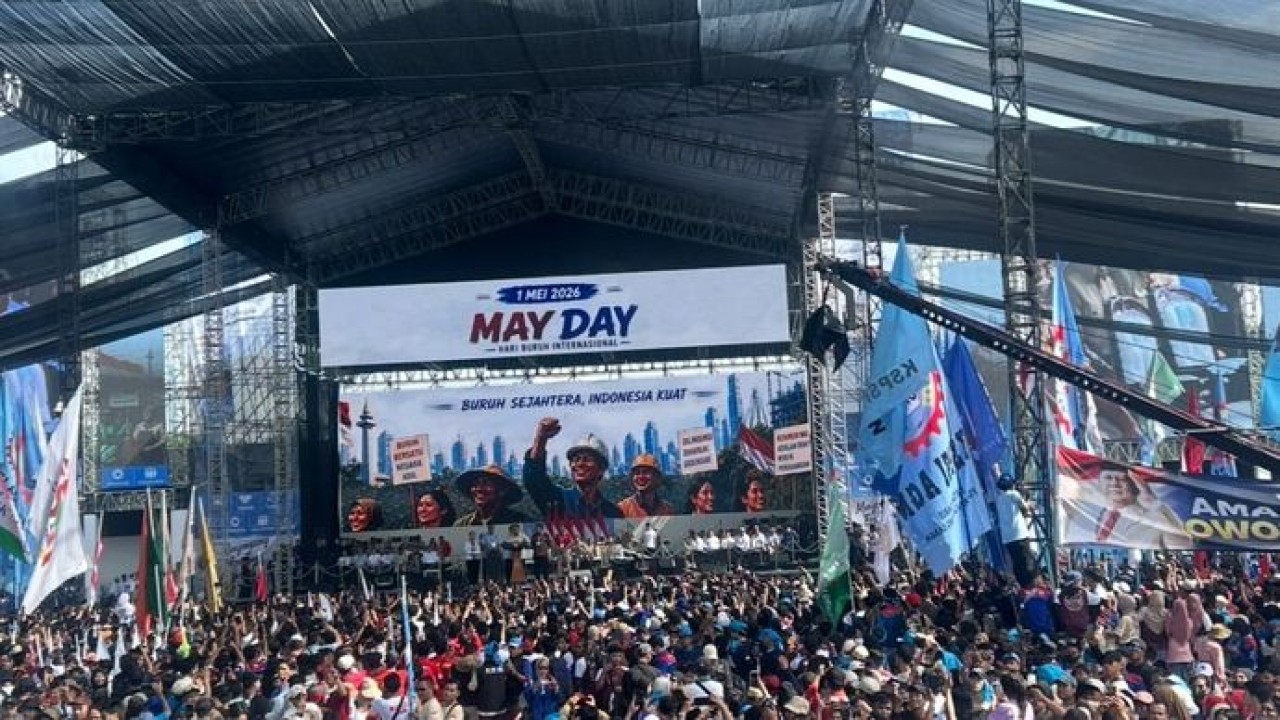 Prabowo Subianto di May Day atau Hari Buruh (NTVnews)