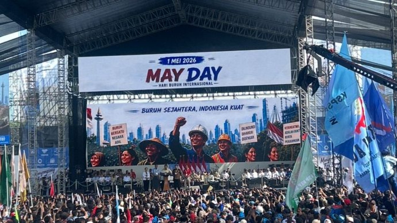 Prabowo Subianto di May Day atau Hari Buruh (NTVnews)