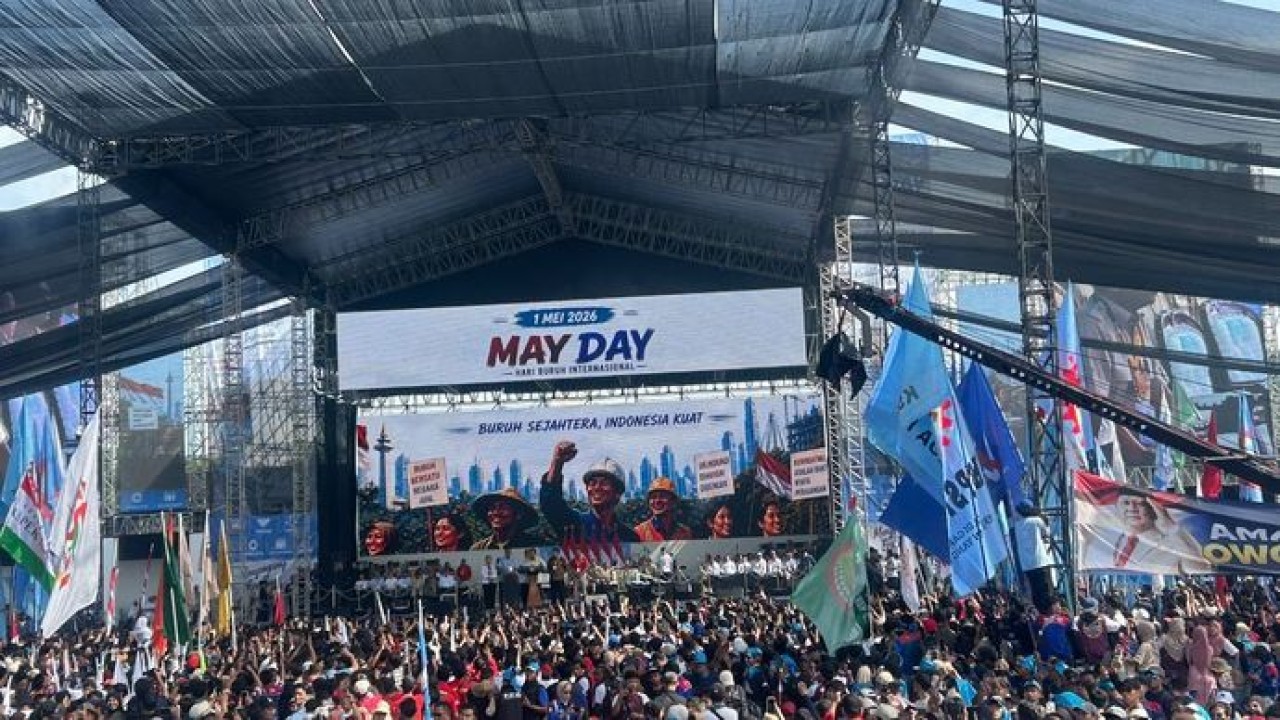 Prabowo Subianto di May Day atau Hari Buruh (Bakom)