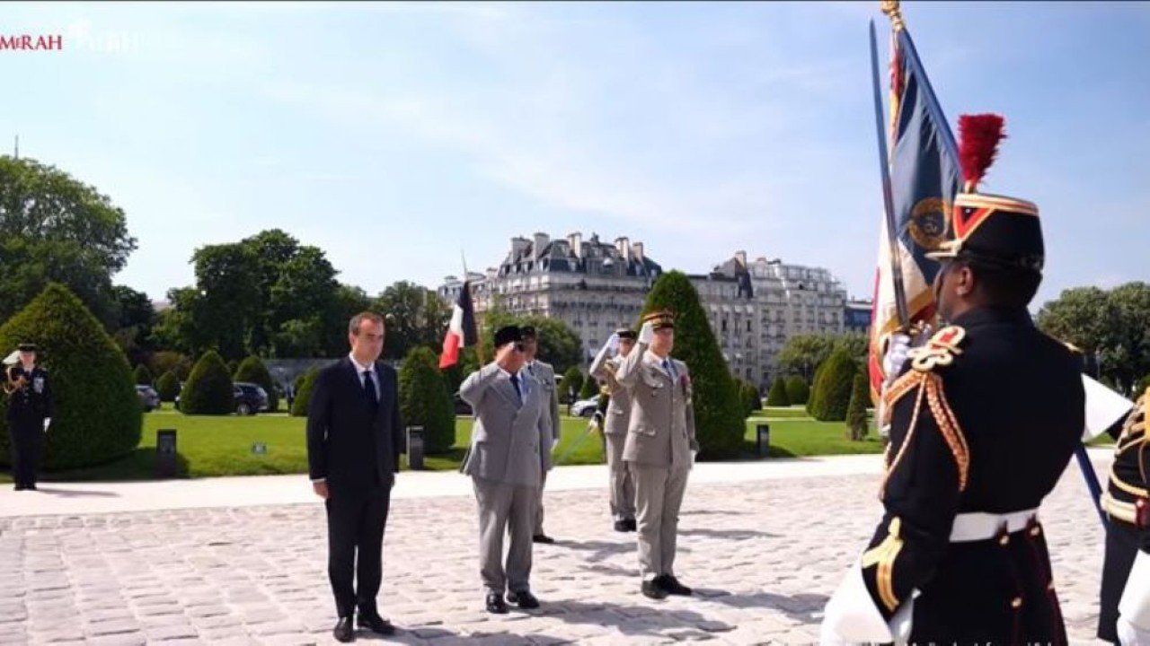 Prabowo Tiba di Istana Elysee Prancis (Tangkapan Layr Yotube Sekretariat Presiden)