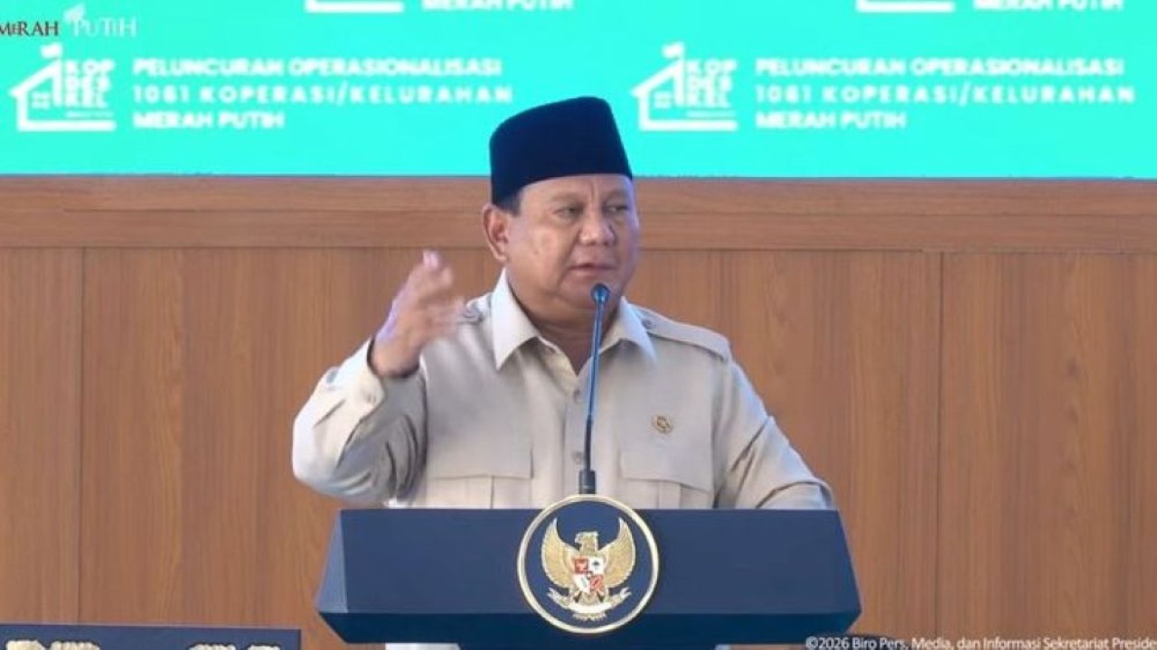 Presiden Prabowo Subianto meresmikan operasional 1.061 Koperasi Desa/Kelurahan Merah Putih dalam agenda nasional yang digelar di Kabupaten Nganjuk, Jawa Timur, Sabtu (16/5/2026). (Foto: Istimewa)