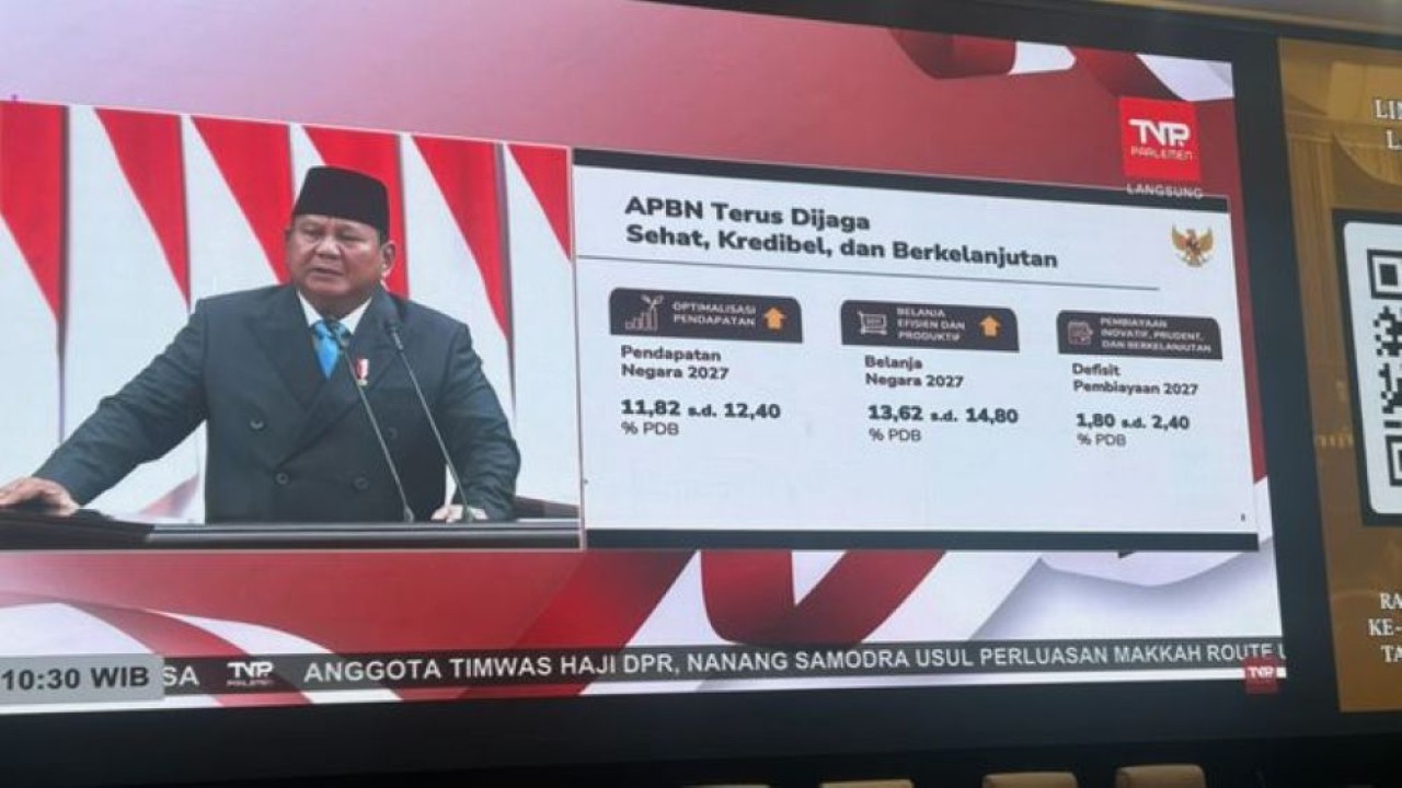 Prabowo Subianto dalam Sidang Paripurna di Komplek Parlemen. (Foto: NTVnews)