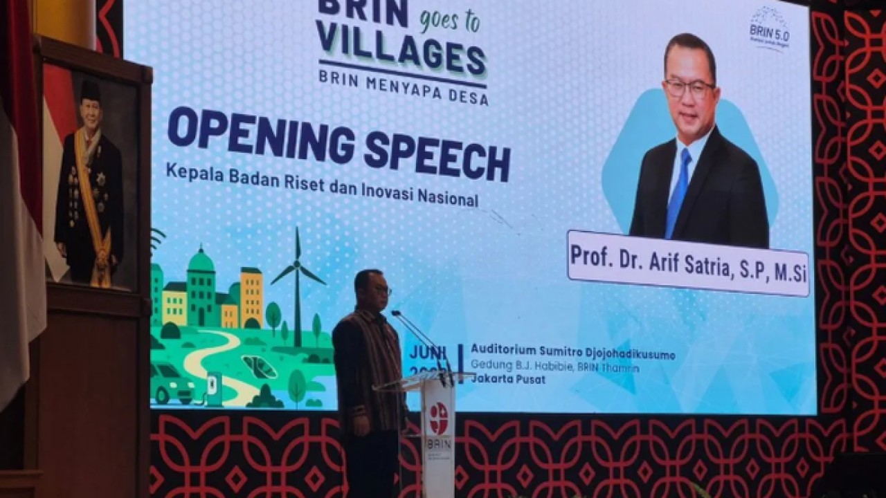 Kepala Badan Riset dan Inovasi Nasional (BRIN) Arif Satria membuka kegiatan BRIN Goes to Villages di Jakarta, Kamis (4/6/2026). ANTARA/Sean Filo Muhamad (Antara)