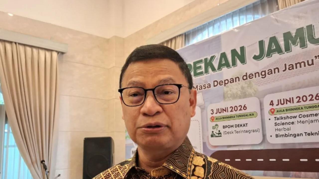 Kepala BPOM Taruna Ikrar ditemui usai Kick Off Pekan Jamu 2026 di Kantor BPOM, Jakarta, Selasa (2/6/2026). ANTARA/Lintang Budiyanti Prameswari. (Antara)