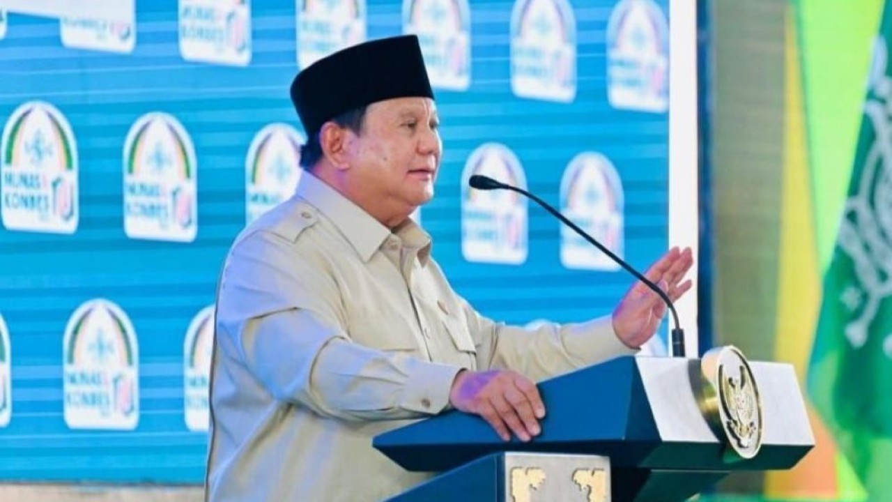 Presiden Prabowo Subianto pada acara Penutupan Musyawarah Nasional (Munas) Alim Ulama dan Konferensi Besar (Konbes) Nahdlatul Ulama (NU) 2026 di Institut Agama Islam (IAI) Syaichona Mohammad Cholil, Kabupaten Bangkalan, Jawa Timur, Selasa, 23 Juni 2026. (Foto: BPMI Setpres)