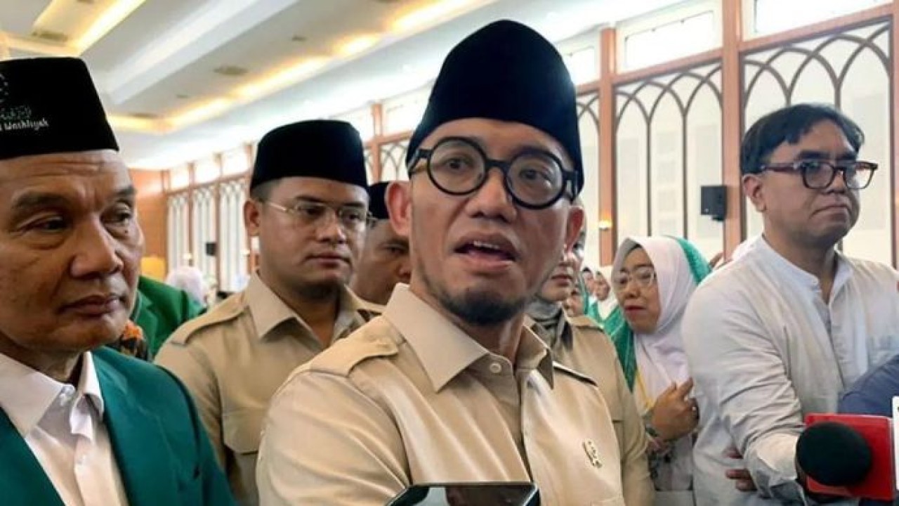 Wakil Menteri Haji dan Umrah RI Dahnil Anzar Simanjuntak di Asrama Haji Pondok Gede, Jakarta, Rabu, 8 Juli 2026 (Antara)
