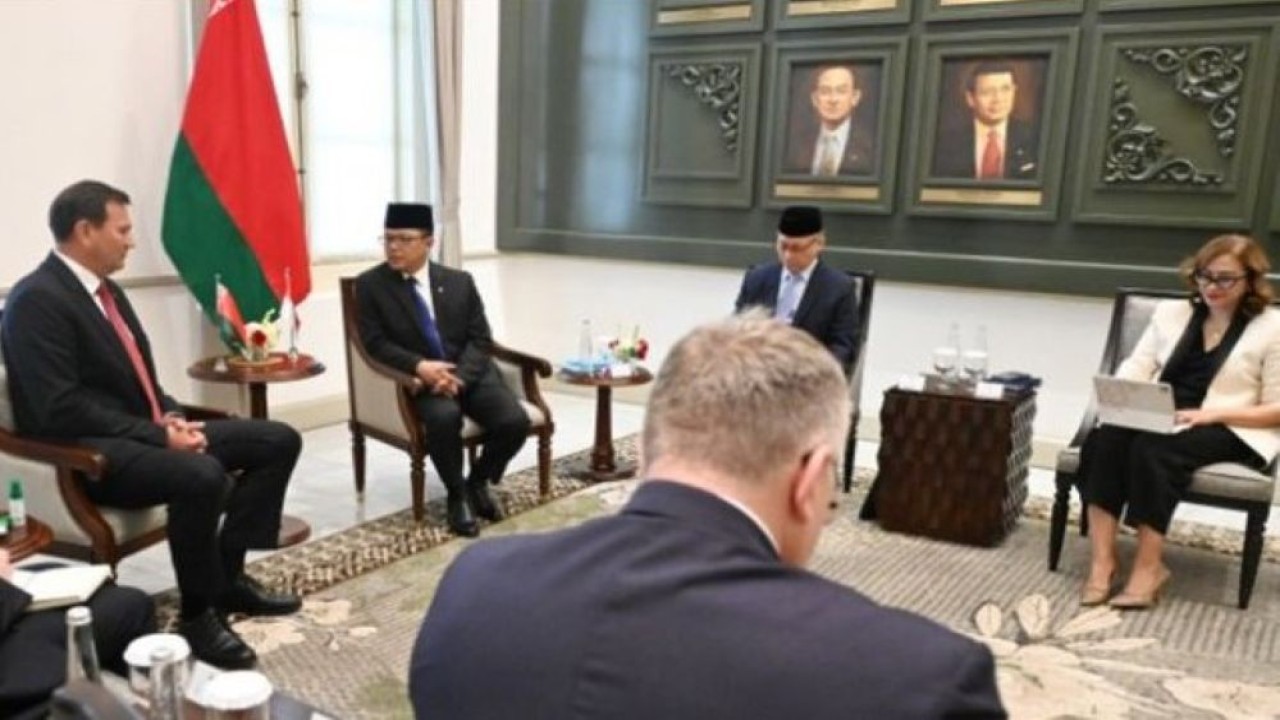 Menteri Luar Negeri (Menlu) RI Sugiono menerima kunjungan kehormatan Menteri Luar Negeri Belarus, Maxim Ryzhenko, di Jakarta, Selasa, 30 Juni 2026. (Foto: Istimewa)