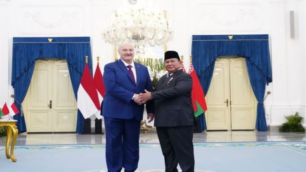 Presiden Prabowo Subianto dan Presiden Belarus Alexander Lukashenko di Istana Merdeka, Jakarta, Kamis, 2 Juli 2026. (Foto: Istimewa)