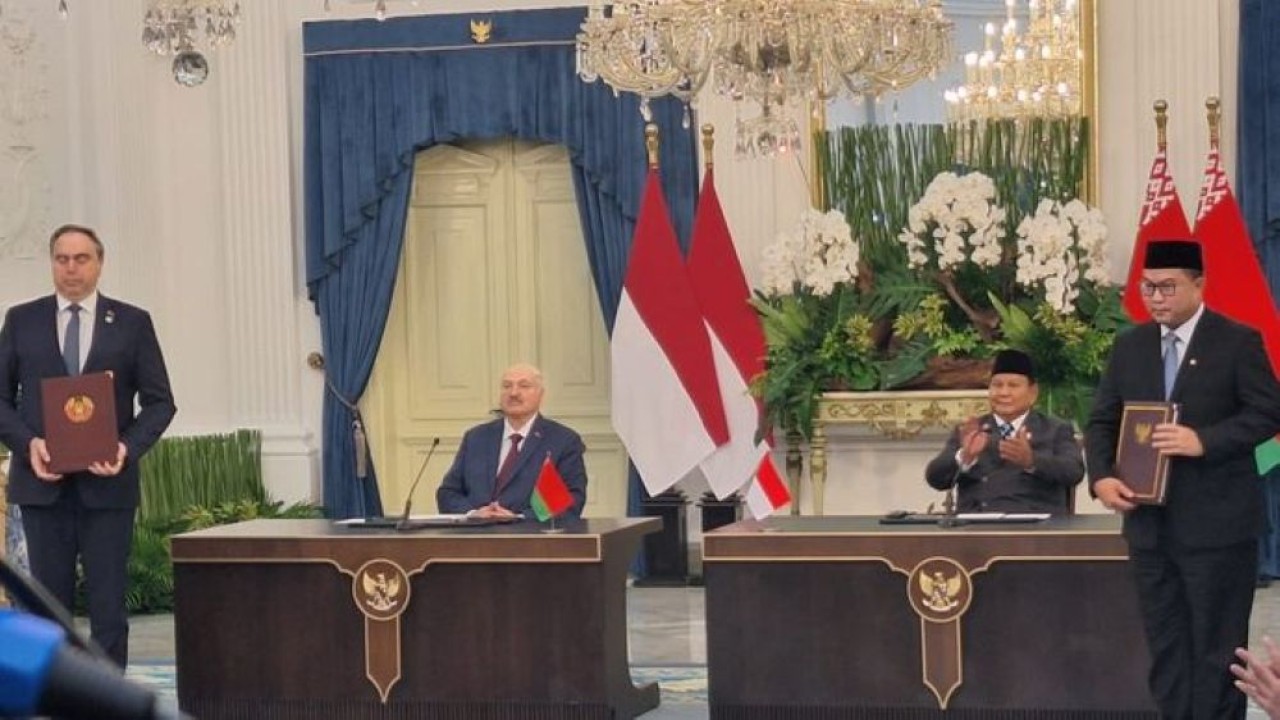 Presiden Prabowo Subianto dan Presiden Belarus Alexander Lukashenko di Istana Merdeka, Jakarta, Kamis, 2 Juli 2026. (Foto: NTVnews)