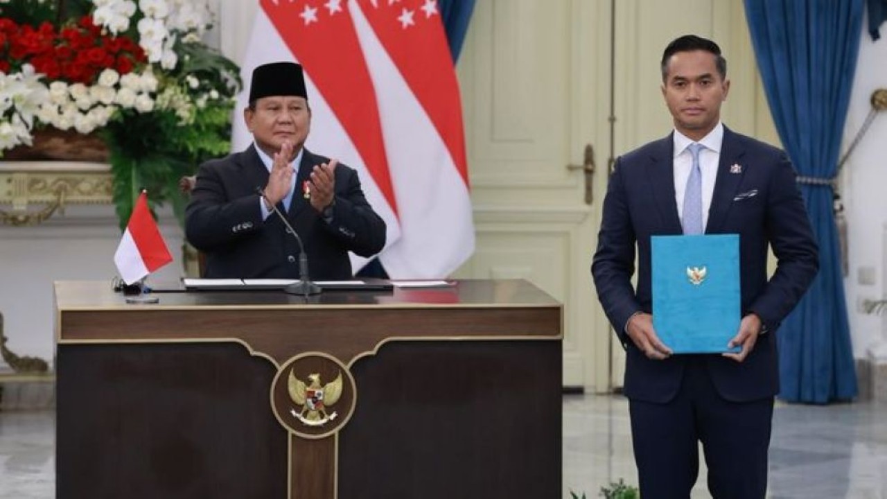 Presiden Prabowo Subianto bersama Perdana Menteri (PM) Singapura Lawrence Wong usai menggelar Leaders' Retreat di Istana Merdeka, Jakarta, Senin, 6 Juli 2026. (Foto: Istimewa)