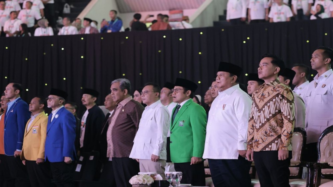 Presiden Prabowo Subianto menghadiri Hari Lahir (Harlah) ke-28 PKB di Jakarta Convention Center (JCC), Senayan, Jakarta, Kamis, 23 Juli 2026 malam. (Foto: Dok/Istimewa/Bakom RI)