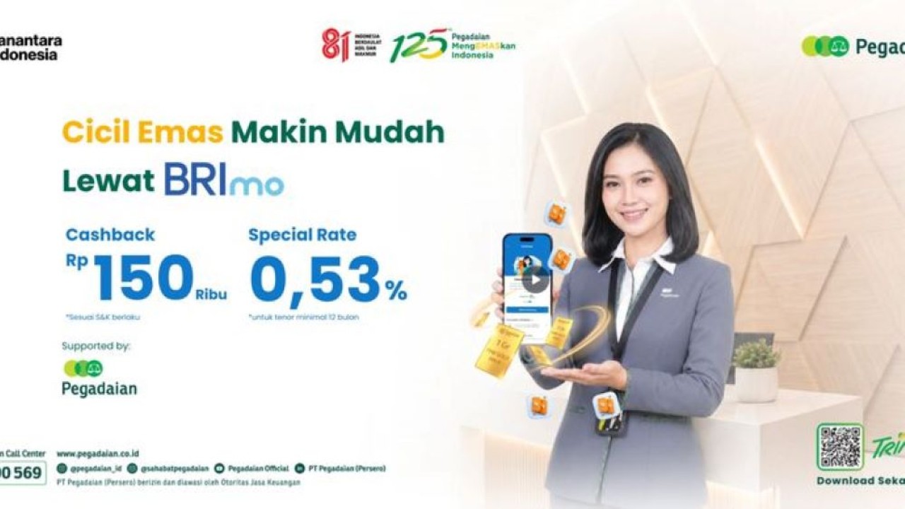 Makin Praktis! Kini Cicil Emas Bisa Langsung Lewat Aplikasi BRImo (BRI)