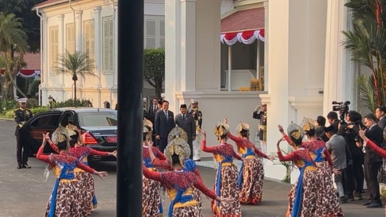 Presiden Prabowo Subianto menyambut hangat kunjungan PM Thailand Anutin Charnvirakul di Istana Merdeka. (Foto: NTVnews)