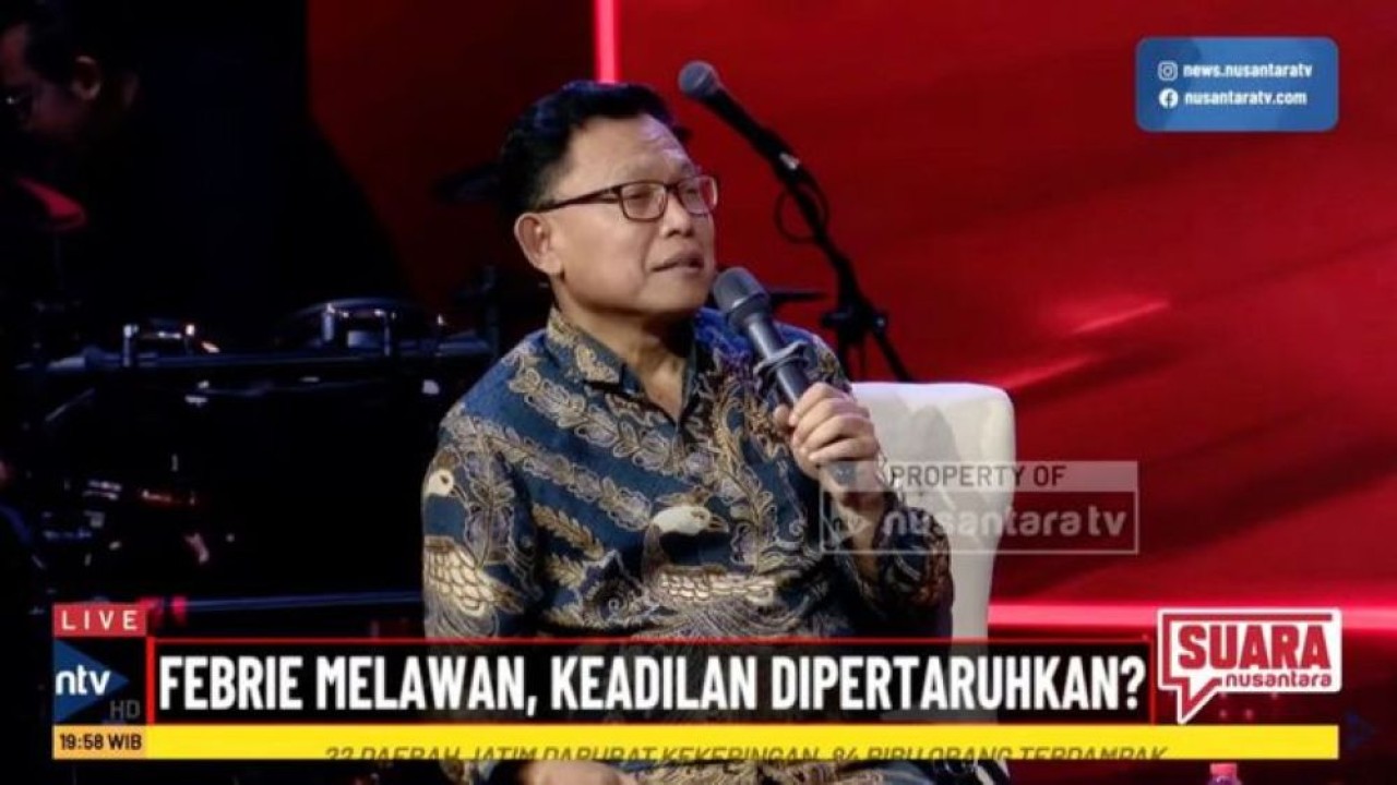 Pengamat intelijen Wawan Purwanto saat menjadi narasumber program Suara Nusantara bertajuk "Febrie Melawan: Keadilan Dipertaruhkan?", Rabu, 19 Agustus 2026.