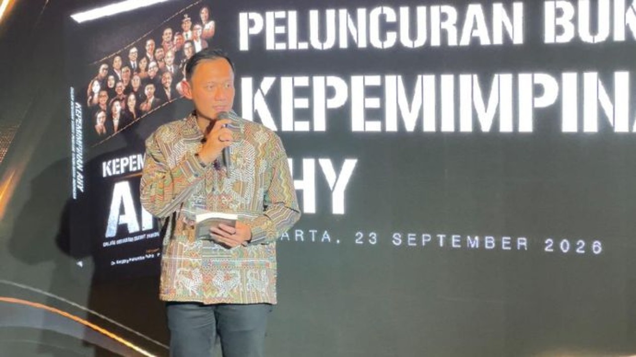 Agus Harimurti Yudhoyono (AHY) saat memberikan sambutan.