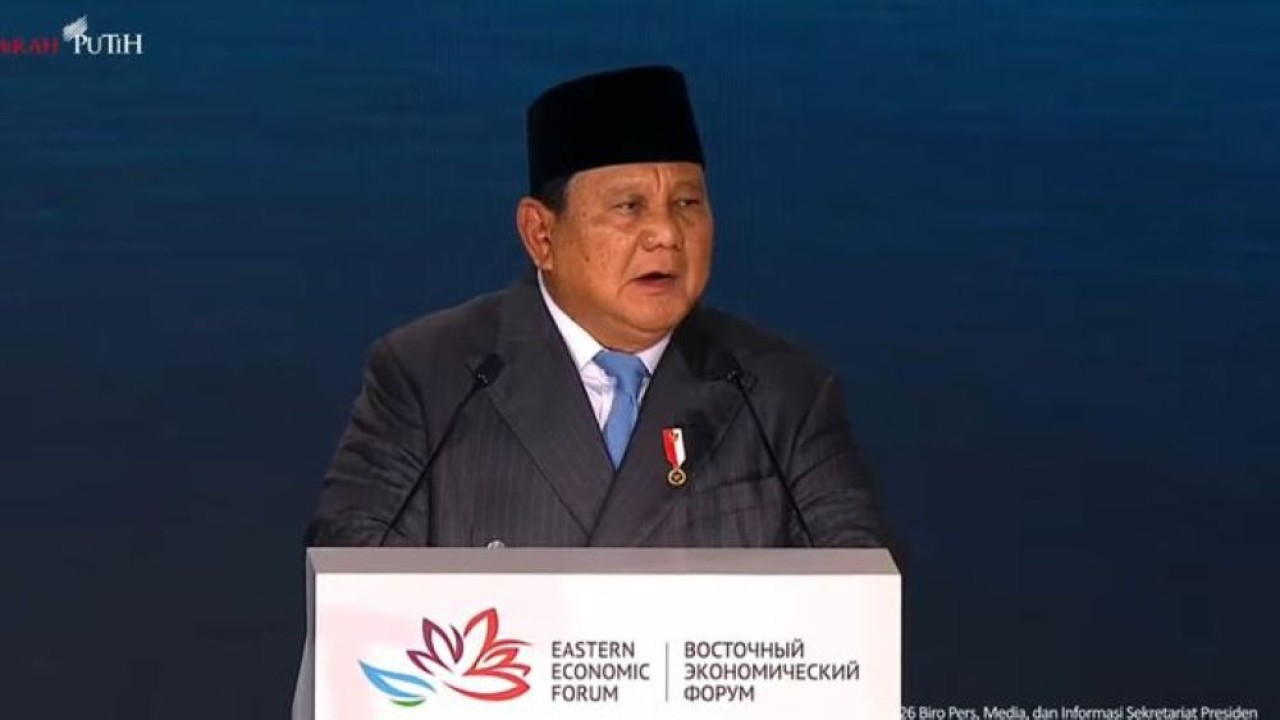 Presiden Prabowo Subianto di Eastern Economic Forum. (Foto: Istimewa)