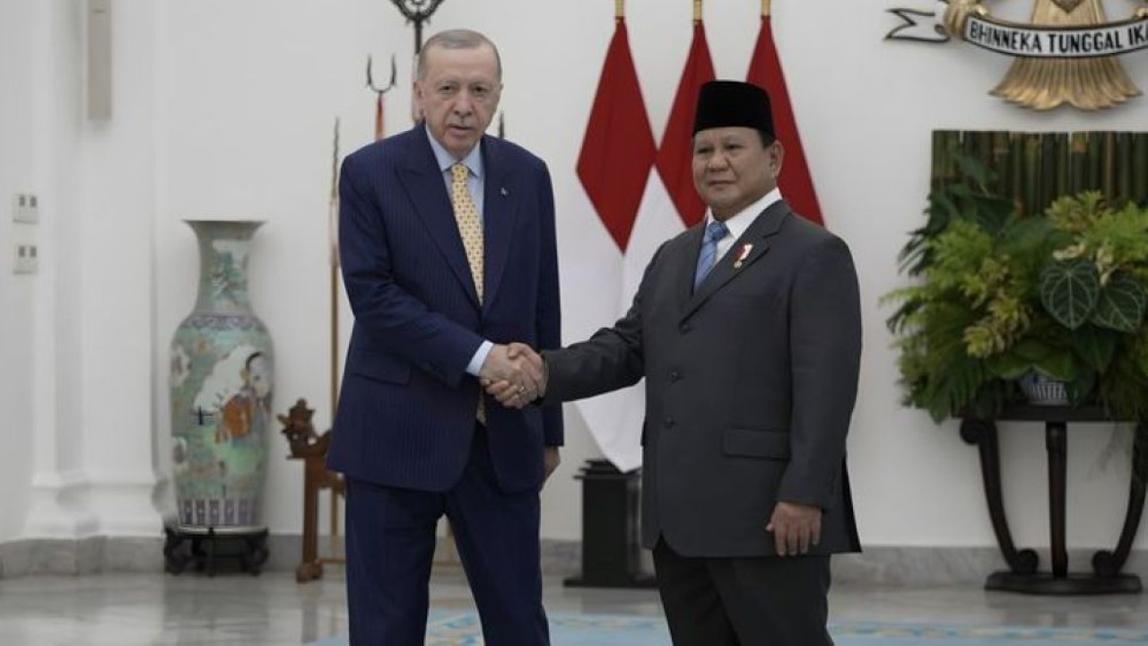 Presiden Prabowo Subianto dan Presiden Turki Recep Tayyip Erdogan di Istana Bogor, Jawa Barat. (Foto: Dokumentasi Media Kepresidenan)