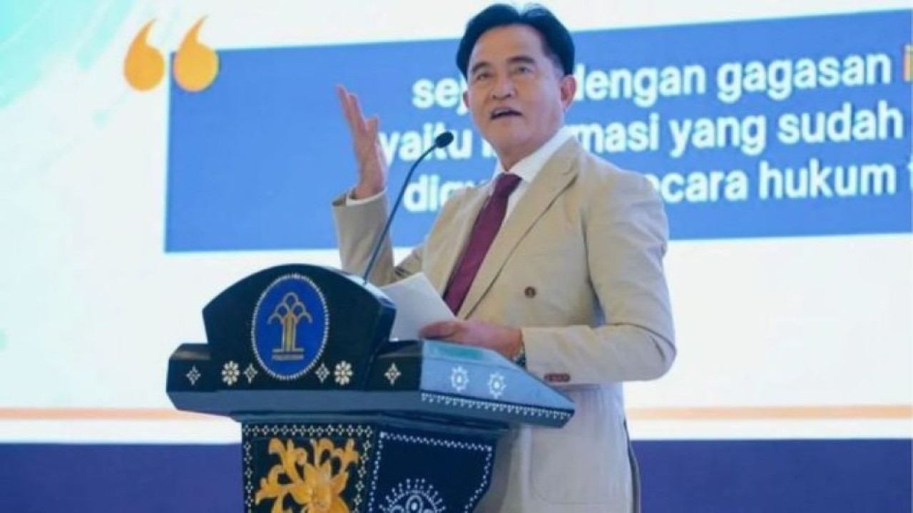 Menteri Koordinator Bidang Hukum, HAM, Imigrasi, dan Pemasyarakatan (Menko Kumham Imipas) Yusril Ihza Mahendra. (Foto: Antara)