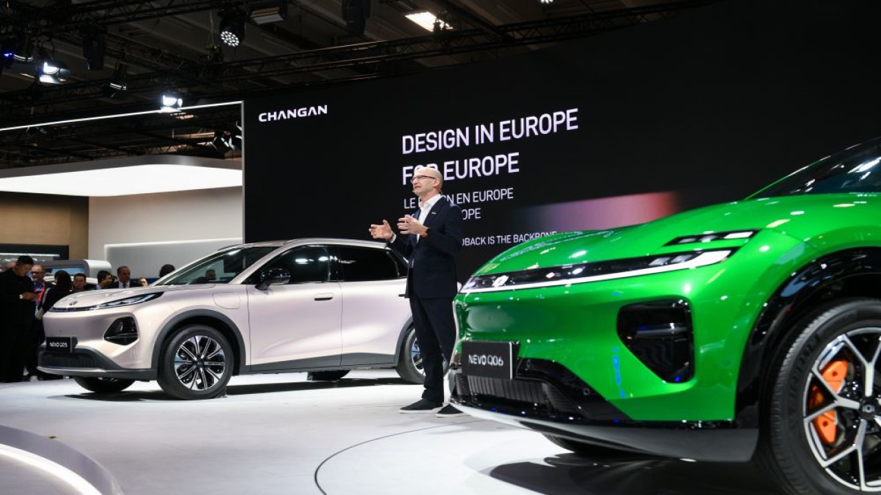 Changan memperkenalkan jajaran Nevo di ajang Mondial de l'Auto 2026 di Paris, Prancis. (Foto: Dok/ Istimewa/Changan)