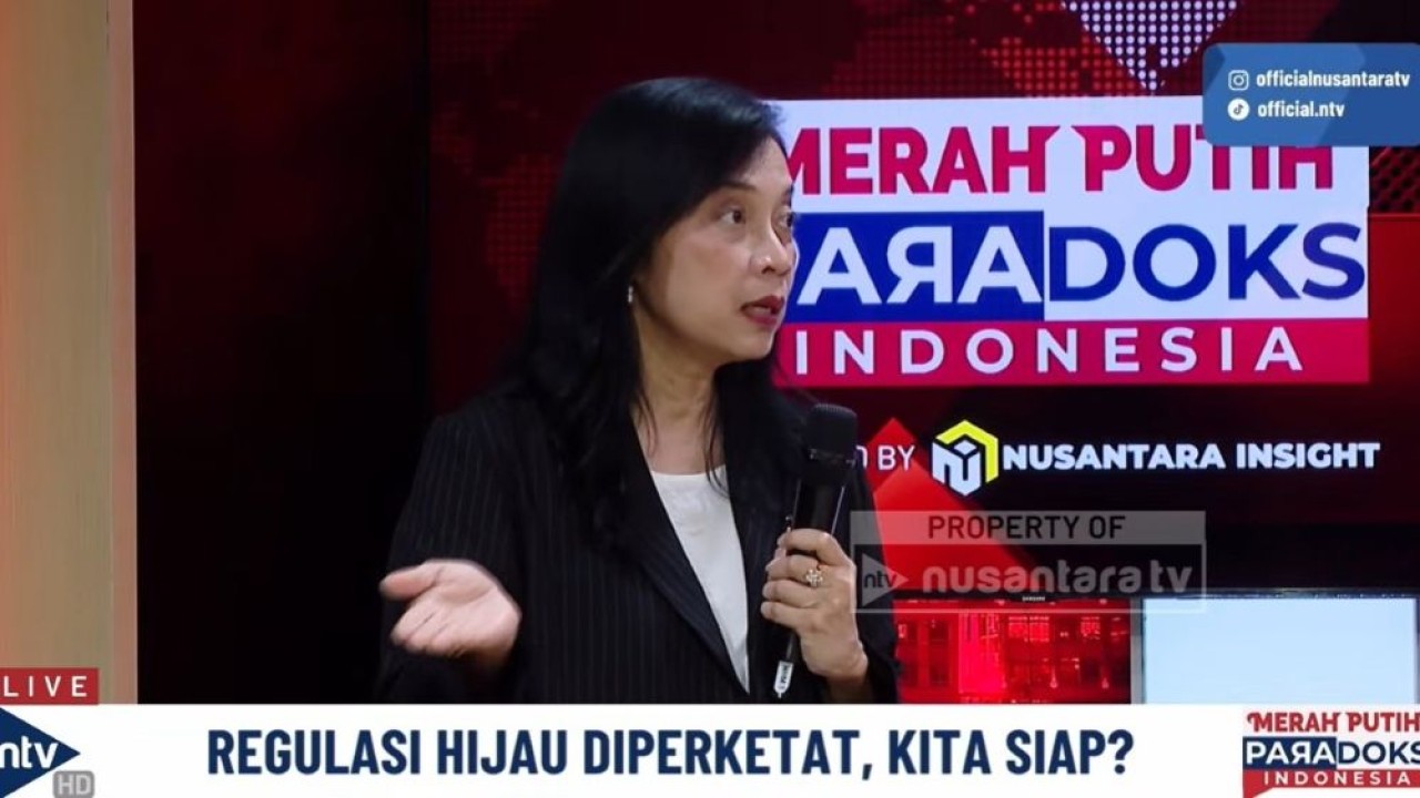Strategy & Sustainability Consultant, Ciska Tobing saat menjadi narasumber dalam program "Merah Putih", Jumat (23/10/2026).