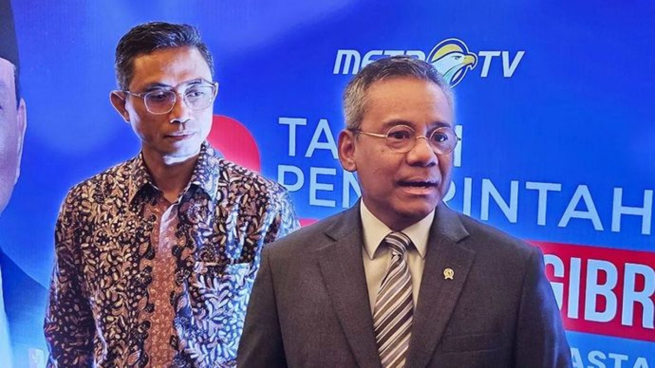 Menteri Keuangan Suahasil Nazara dalam konferensi pers di Jakarta, Kamis (8/10/2026). (Antara)