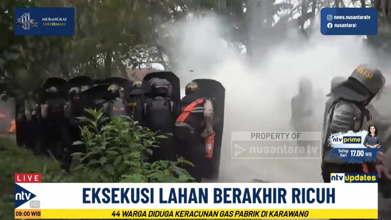 Upaya pembacaan eksekusi lahan di Desa Helvetia, Kabupaten Deli Serdang, Sumatera Utara, berujung ricuh.