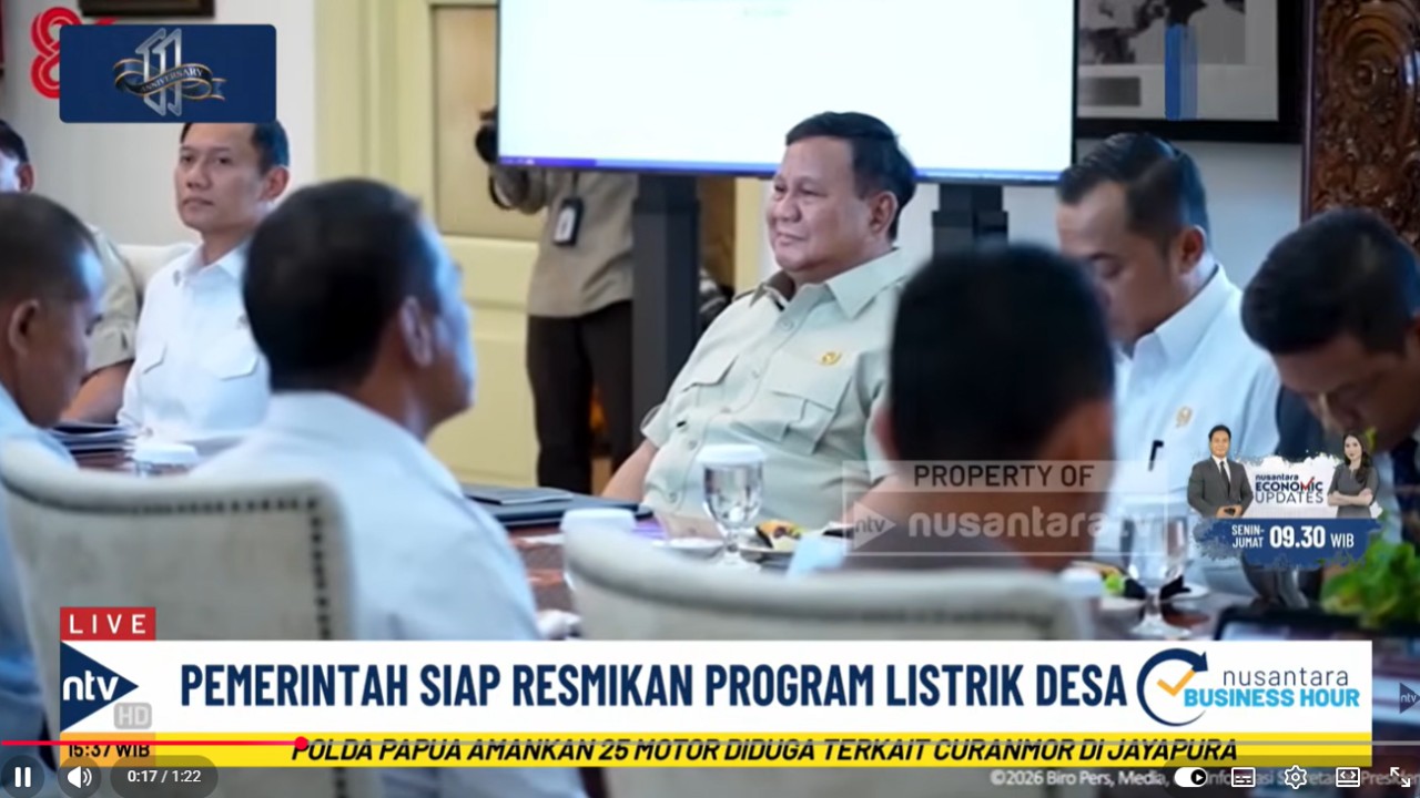 Presiden Prabowo Subianto akan segera meresmikan program listrik desa